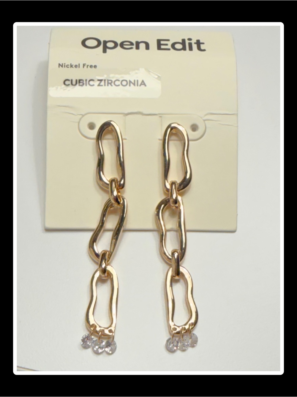 OPEN EDIT  Gold Link Drop Earrings